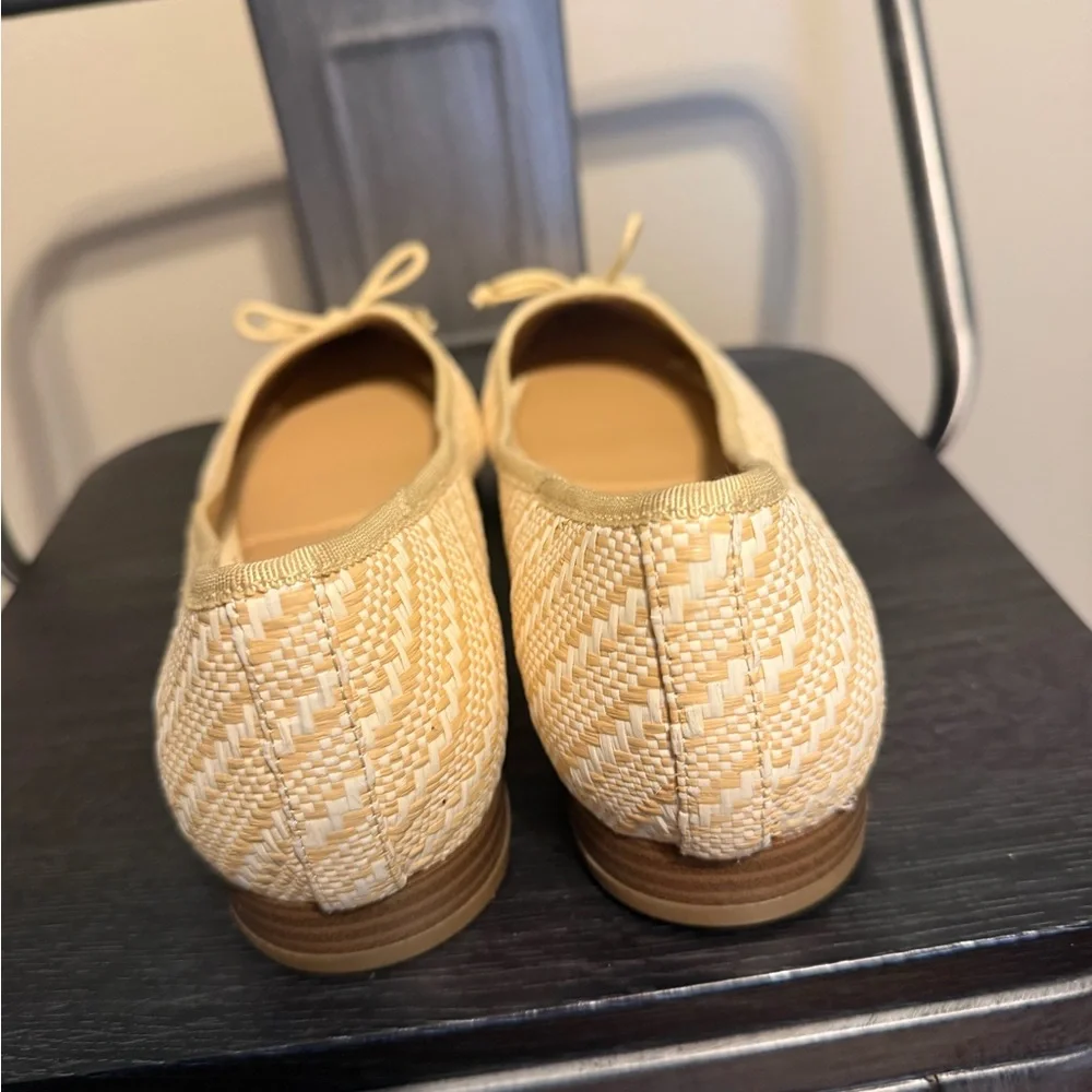 Kelly & Katie Abby Woven Pointed Toe Ballet Flats Bow Tan Beige 11M - Picture 9 of 13